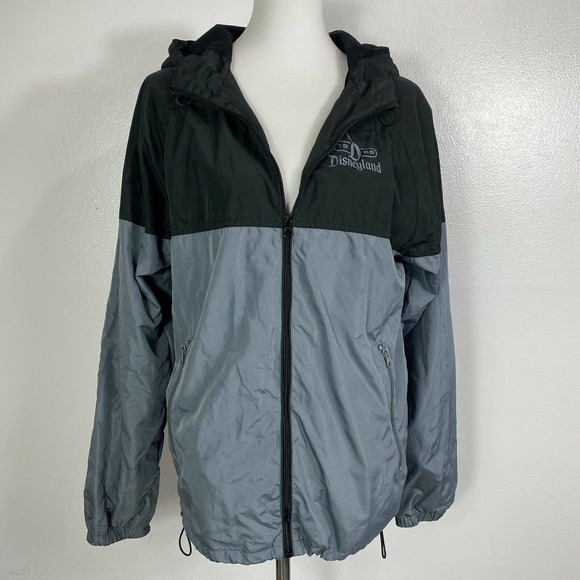 Mens Disney Parks Disneyland 1955 Black Gray Full Zip Up Windbreaker Size S - Picture 2 of 10